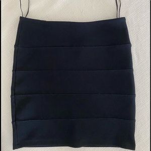 Black stretch mini skirt
